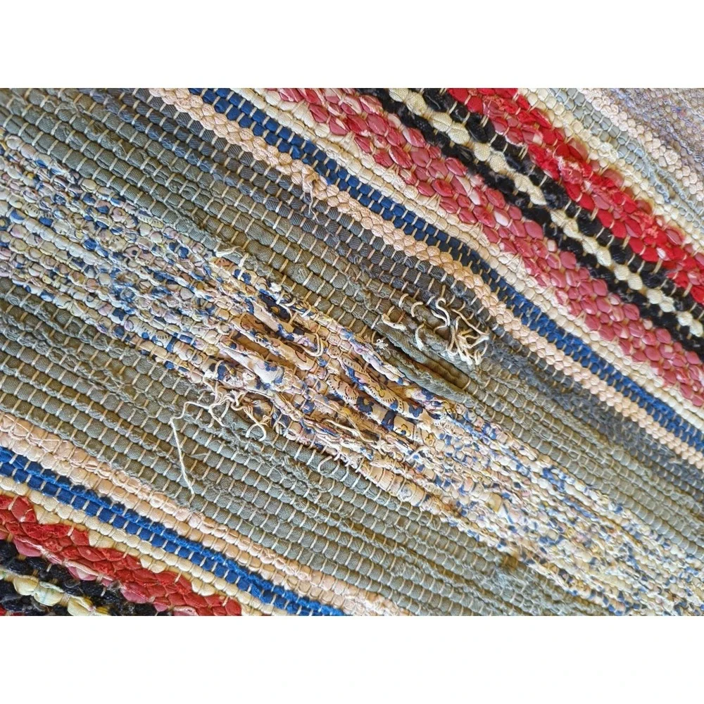 Antique Imported Swedish Hand‎ Made Rag Rug Runner (135
